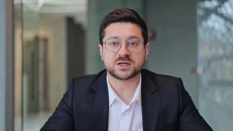 Professional Man Explaining Business Concepts Stock Footage 330386411