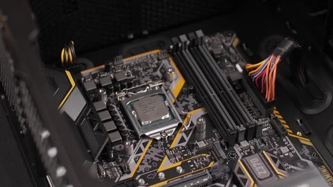 Professional man repairing and assembling a computer desktop Stock Footage 93319596