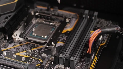 Professional man repairing and assembling a computer desktop Stock Footage 93319619