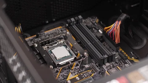 Professional man repairing and assembling a computer desktop Stock Footage 93319656