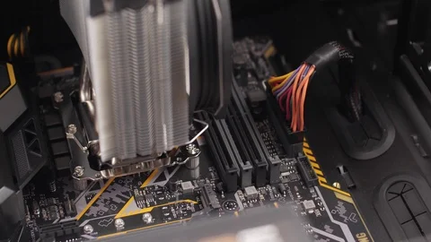 Professional man repairing and assembling a computer desktop Stock Footage 93319682