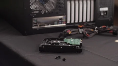 Professional man repairing and assembling a computer desktop Stock Footage 93319694