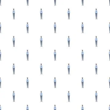 Professional man standing in uniform seamless pattern Stock Illustration