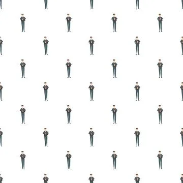 Professional man using smartphone seamless pattern Stock Illustration