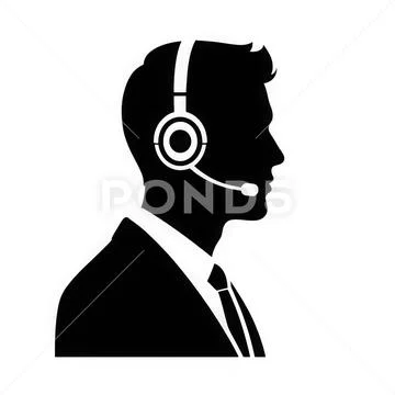 Professional man wearing headset isolated on white background PSD Template