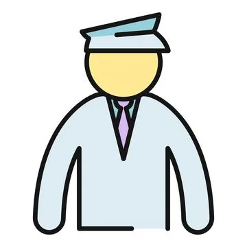 Professional man wearing a pilot uniform and hat 스톡 일러스트