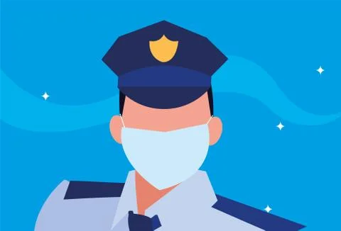 Professional man working with face mask Illustration