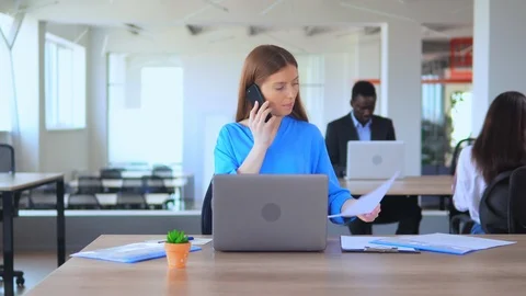 Professional manager in open space office worker in start up company Stock Footage 118227684