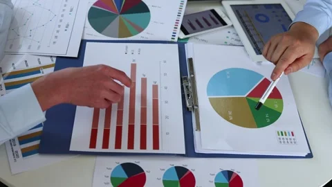 Professional managers conduct financial planning and management Stock Footage 242500533