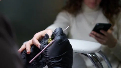 Professional Manicure: Polish Coating Stock Footage 260440565