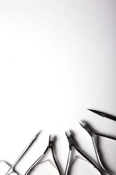 Professional manicure tools on a white background. Foto stock