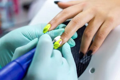 Professional manicurist at work 스톡 사진