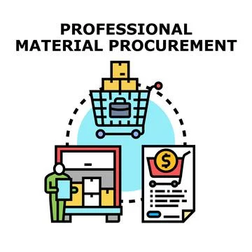 Professional material procurement process vector concept 库存插图