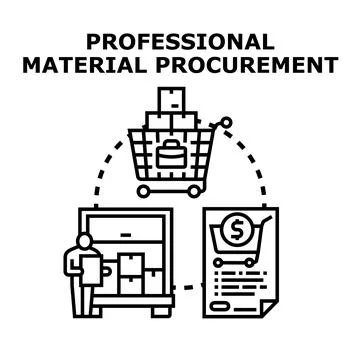 Professional material procurement process vector concept Stock Illustration