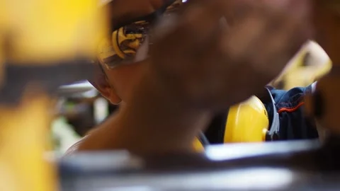 The professional mechanic miantenance engine and check to the car and heavy  Stock Footage 135515668