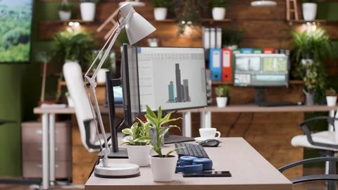 Professional media or post production house with nobody in it Video stock 110485472