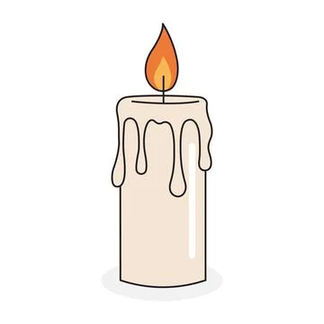 Professional melting wax candle vector illustration: colorful flame icon fo.. Stock Illustration