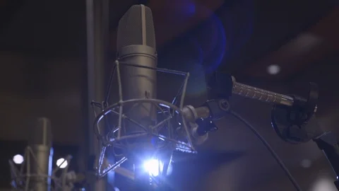 Professional Microphone Dolly in Studio Stock Footage 122974217
