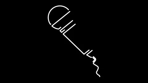 Professional microphone icon for audio recording and presentation Stock Footage 323985128