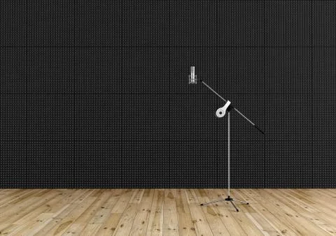Professional microphone in a recording studio Stock Illustration
