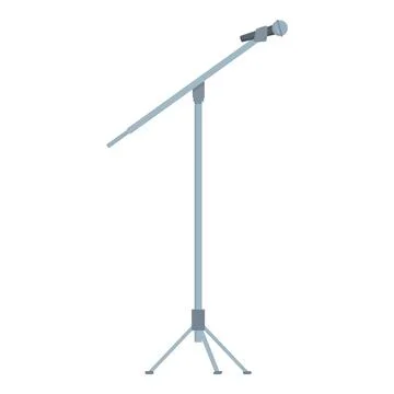 Professional microphone standing on a tripod for recording studios and live Stock Illustration