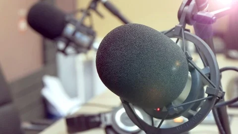 Professional Microphones In Recording Studio Stock Footage 114747484