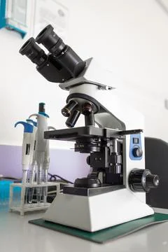 Professional micros for work in the laboratory. Stock Photos
