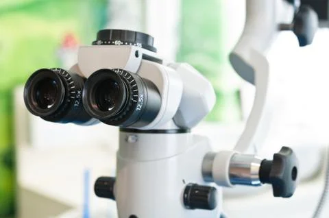 Professional Microscope at Dental Office Foto stock