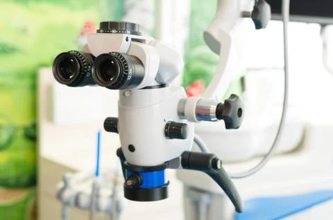 Professional Microscope at Dental Office Stock Photos