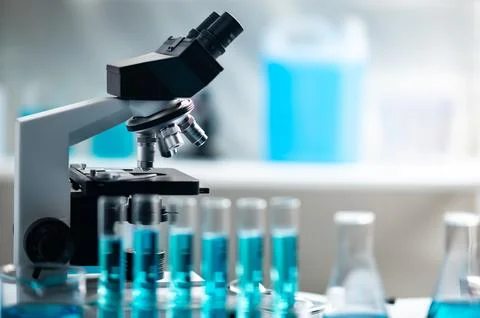 Professional microscope in laboratory, science equipment and medical tools .. Stock Photos