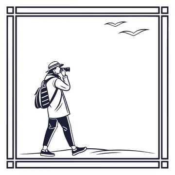 Professional Minimal Double Line Frame and Border Set Stock Illustration