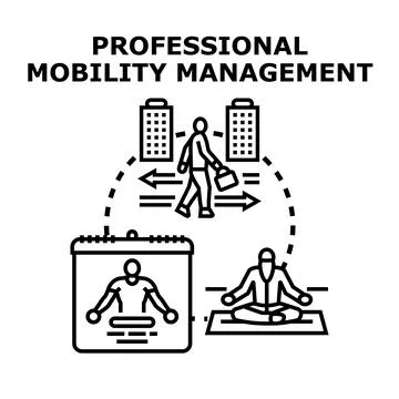 Professional mobility management balancing work and well being Illustrazione stock