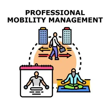 Professional mobility management balancing work and well being Stock Illustration
