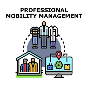Professional mobility management optimizing corporate relocation process Stock Illustration