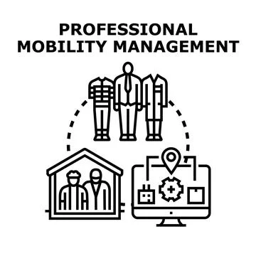 Professional mobility management optimizing corporate relocation process Stock Illustration