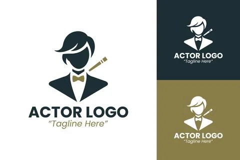 Professional Modern Actor Logo Stock-Illustration