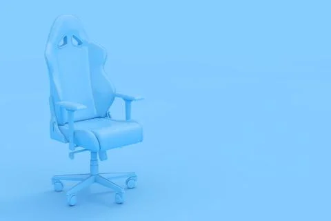 Professional Modern Blue Computer Gaming Armchair as Duotone Style. 3d Render Stock Illustration