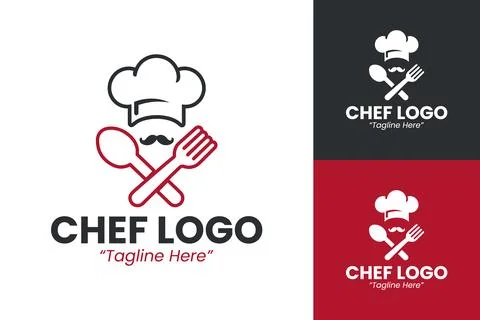 Professional Modern Chef Logo 스톡 일러스트