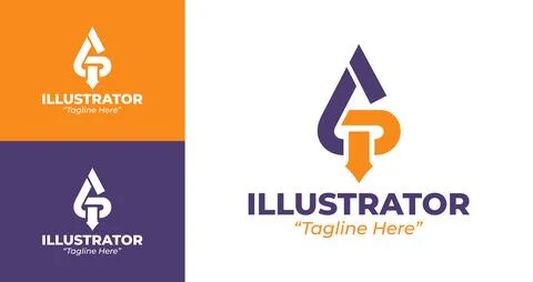 Professional Modern Illustrator Logo Stock Illustration