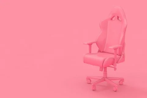 Professional Modern Pink Computer Gaming Armchair as Duotone Style. 3d Render Stock Illustration