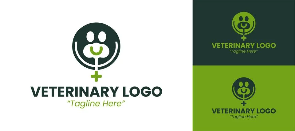 Professional Modern Veterinary Logo 스톡 일러스트