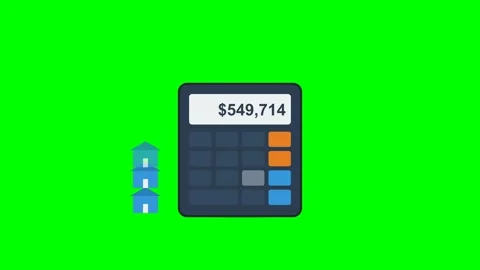 Professional Mortgage Calculator Animation with Computing Numbers and Stack.. Stock Footage 346612650