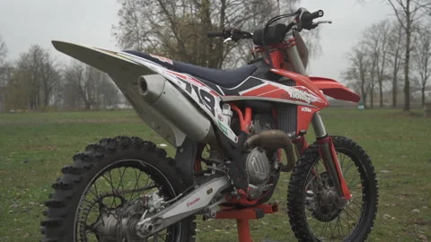 Professional Motocross Driver's Powerful Motorcycle 動画素材 150445053