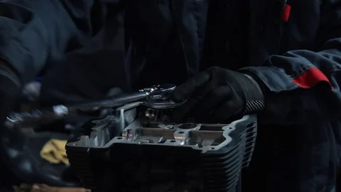 Professional Motorcycle Engine Repair Stock Footage 121605447