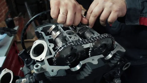 Professional Motorcycle Engine Repair Stock Footage 121605450