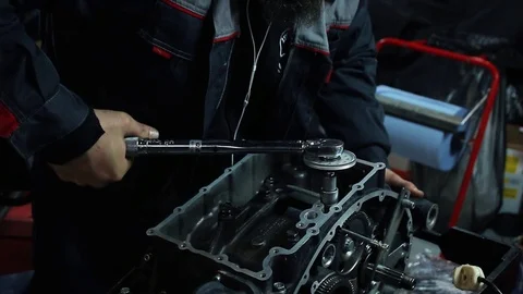 Professional Motorcycle Engine Repair Stock Footage 121605457