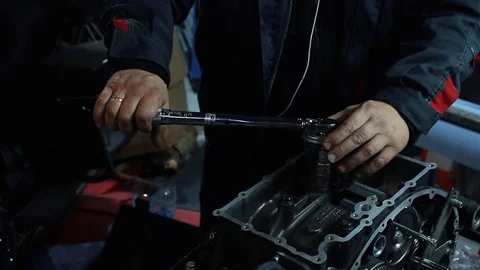 Professional Motorcycle Engine Repair Stock Footage 121605470