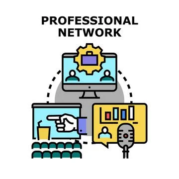 Professional network concept connecting people and business Stock Illustration