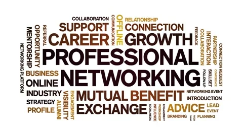 Professional Networking animated word cloud,animation typography seamless loop. Video stock 328033581