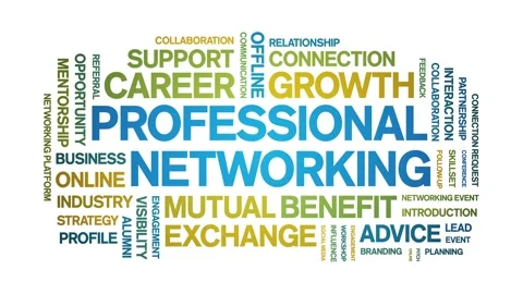 Professional Networking animated word cloud,animation typography seamless loop. Video stock 328033812